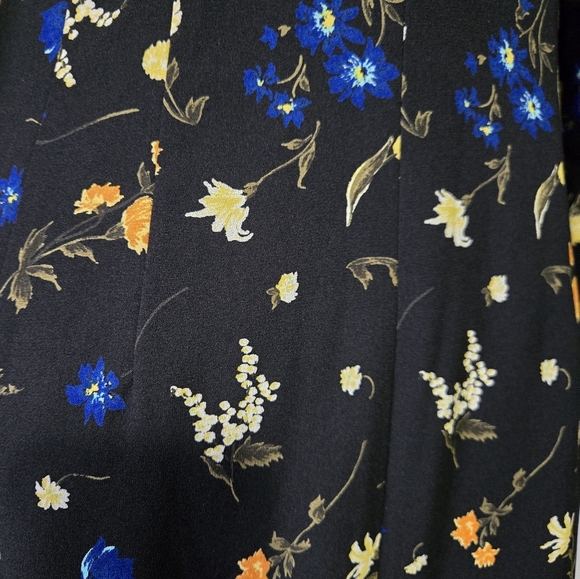 LAUTREAMONT Black Floral Black Long Sleeve Maxi Dress. Size 2 - Picture 6 of 12